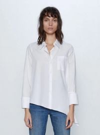 ASYMMETRIC POPLIN SHIRT at Zara